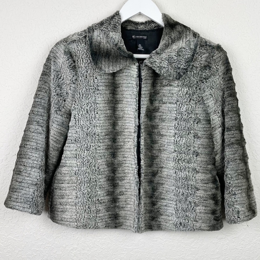 NEW DIRECTIONS Faux Fur SOFT Jacket Top Size PM
